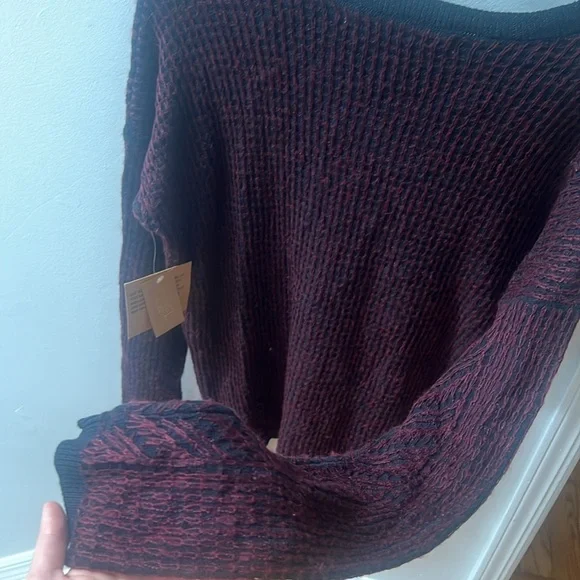 Rachel Rachel Roy size medium red black long sleeve shirt top show your love - Picture 11 of 12